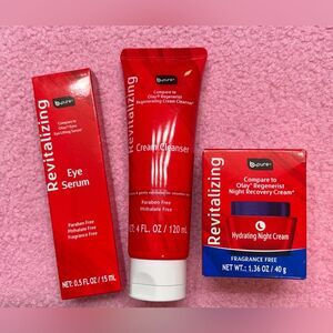 B-pure Revitalizing Hydrating Night Cream, Cream Cleanser & Eye Serum Trio